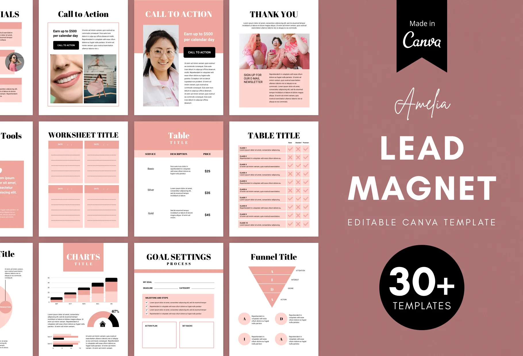 Amelia Lead Magnet Editable Canva Template