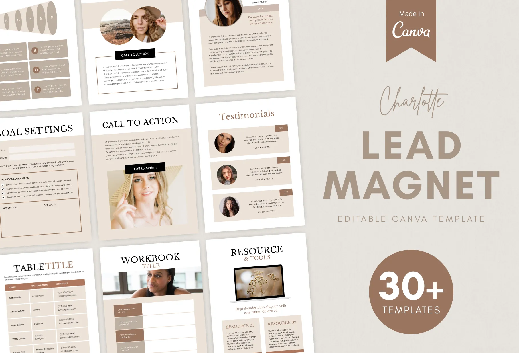 Charlotte Lead Magnet Editable Canva Template