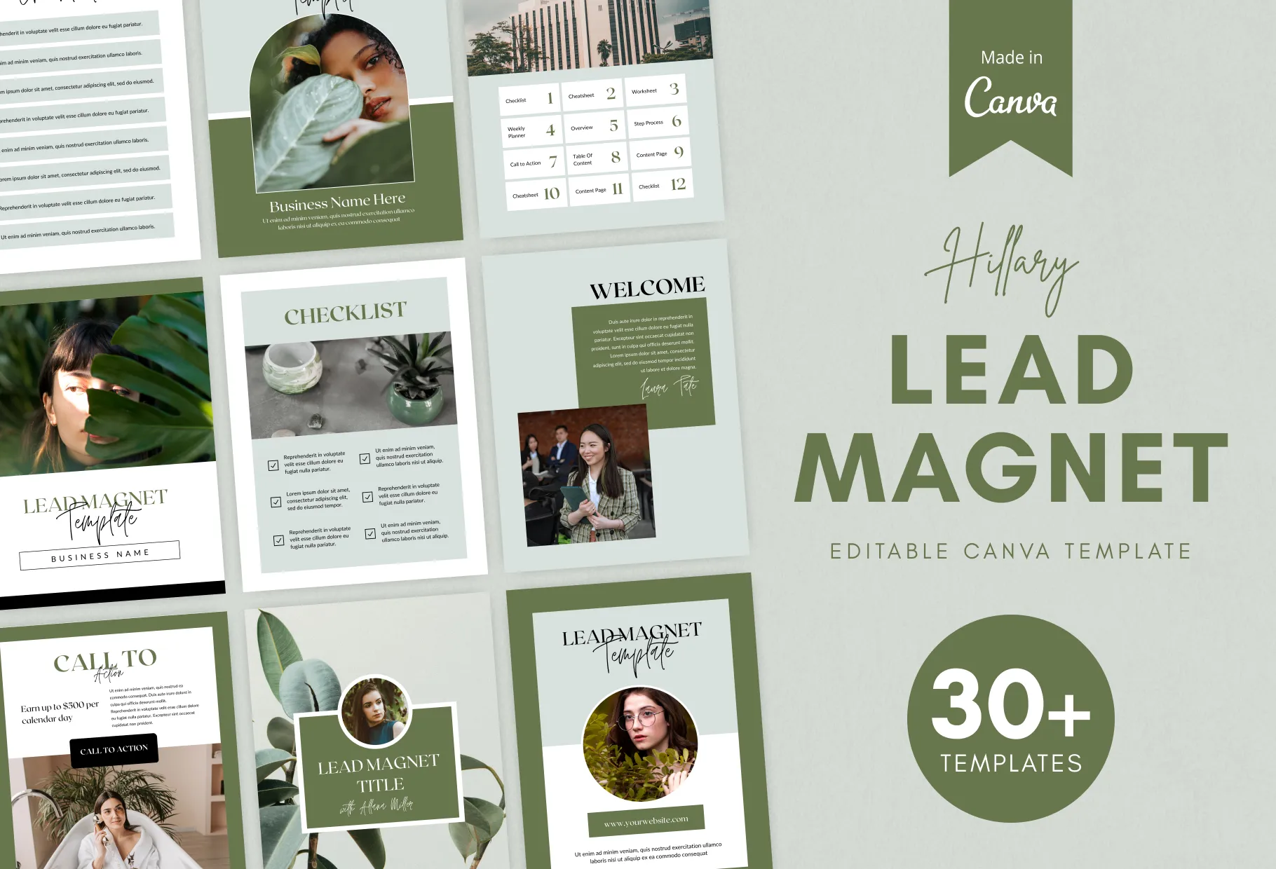 Hillary Lead Magnet Editable Canva Template