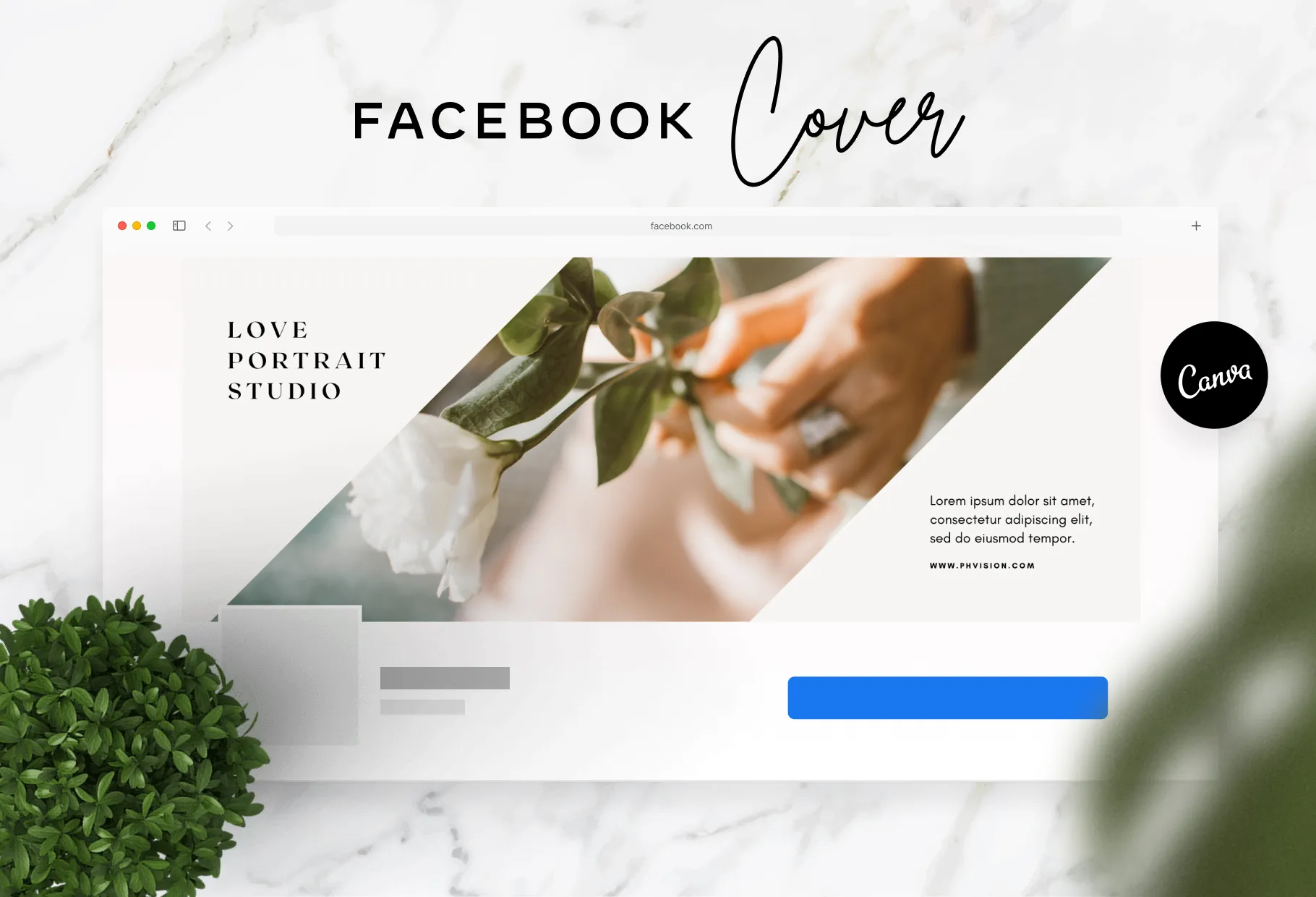 Love Facebook Cover for Photographers Editable Canva Template
