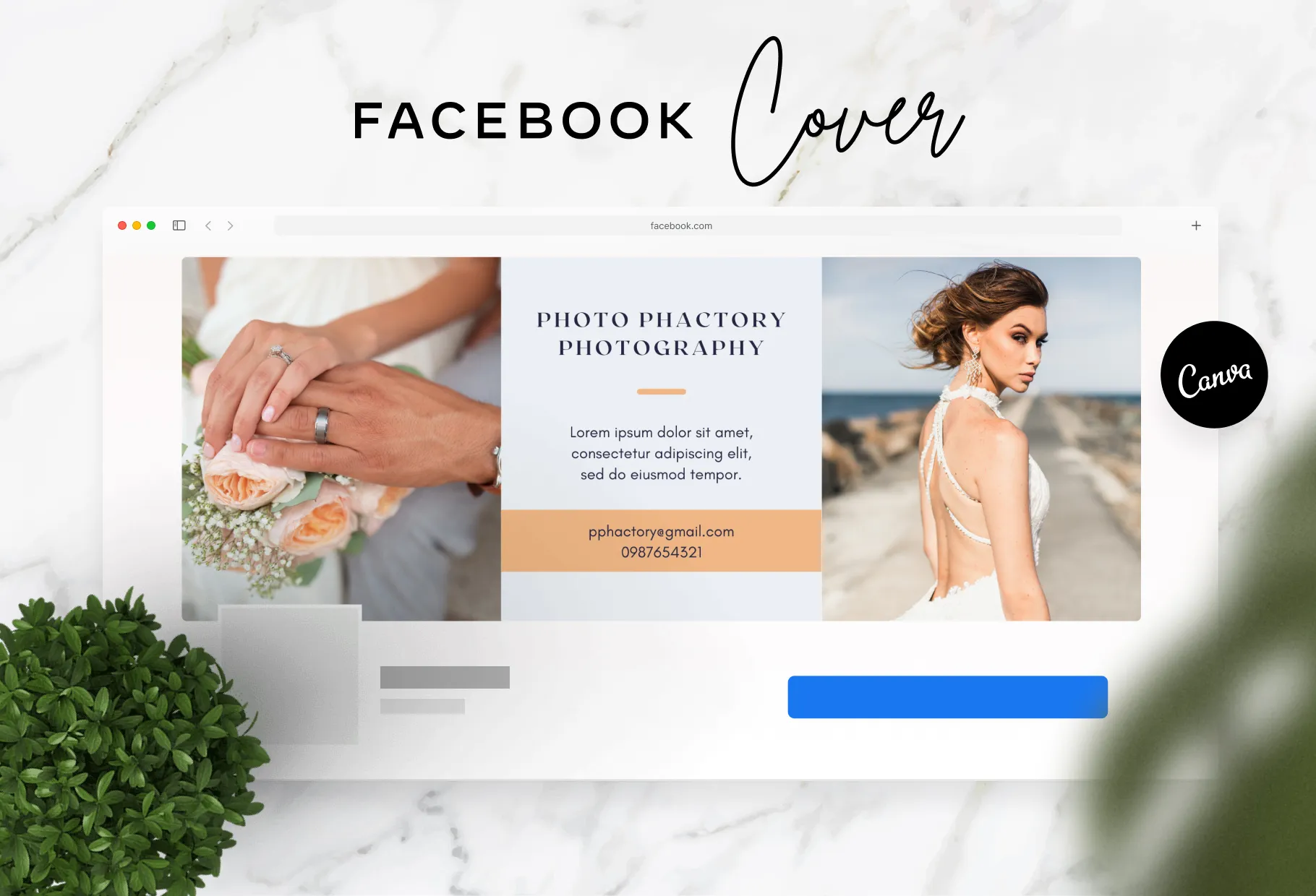Photo Phactory Facebook Cover for Photographers Editable Canva Template