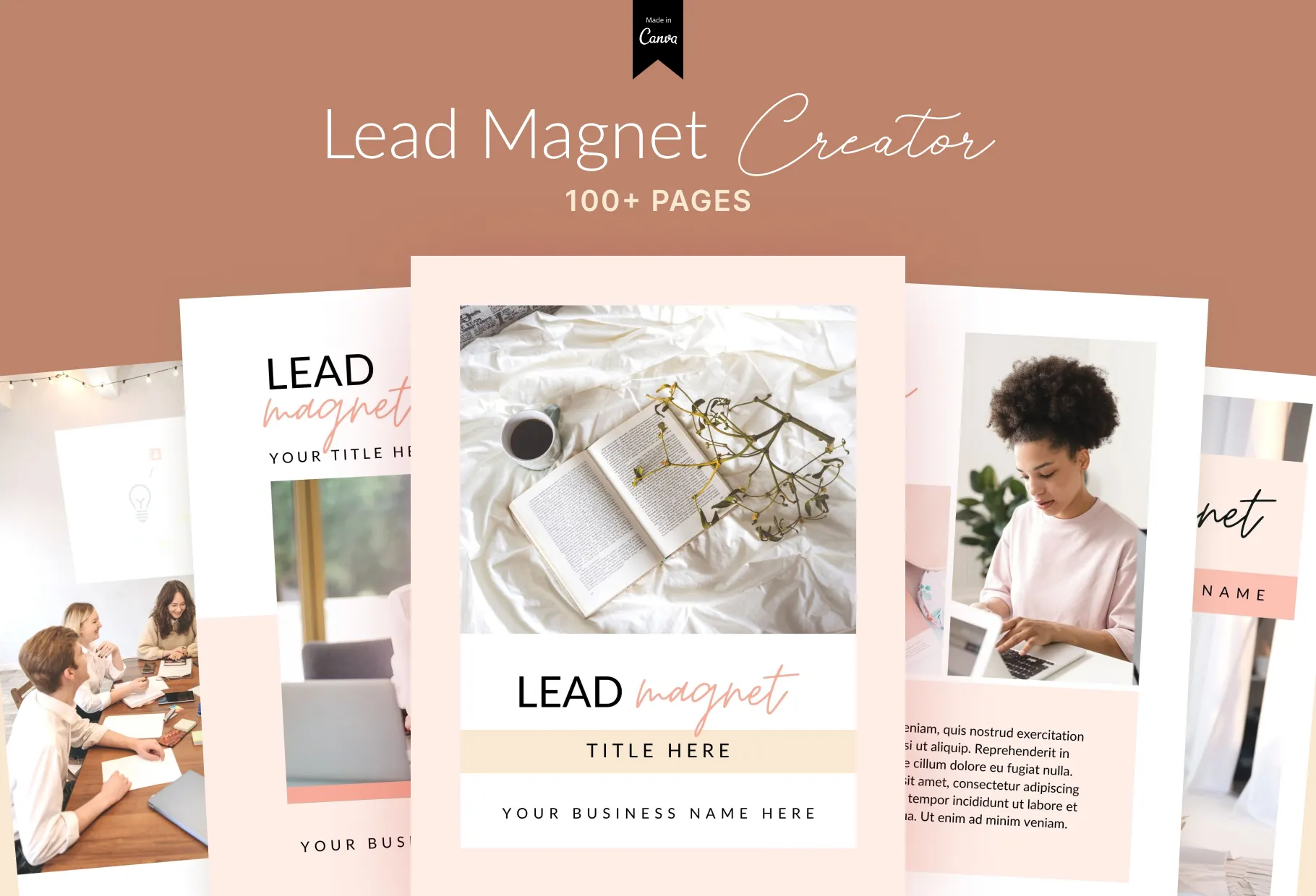105 Page Lead Magnet Creator Kit Worksheet Ebook Workbook Checklist Editable Canva Template