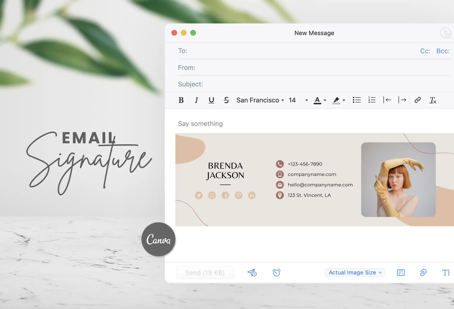 Brenda Email Signature Editable Canva Template