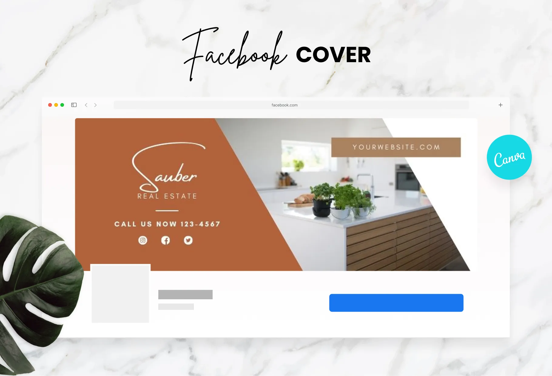 Sauber Facebook Cover Canva Template