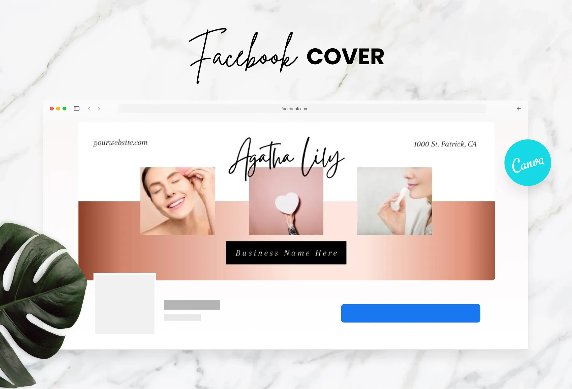 Agatha Facebook Cover Canva Template