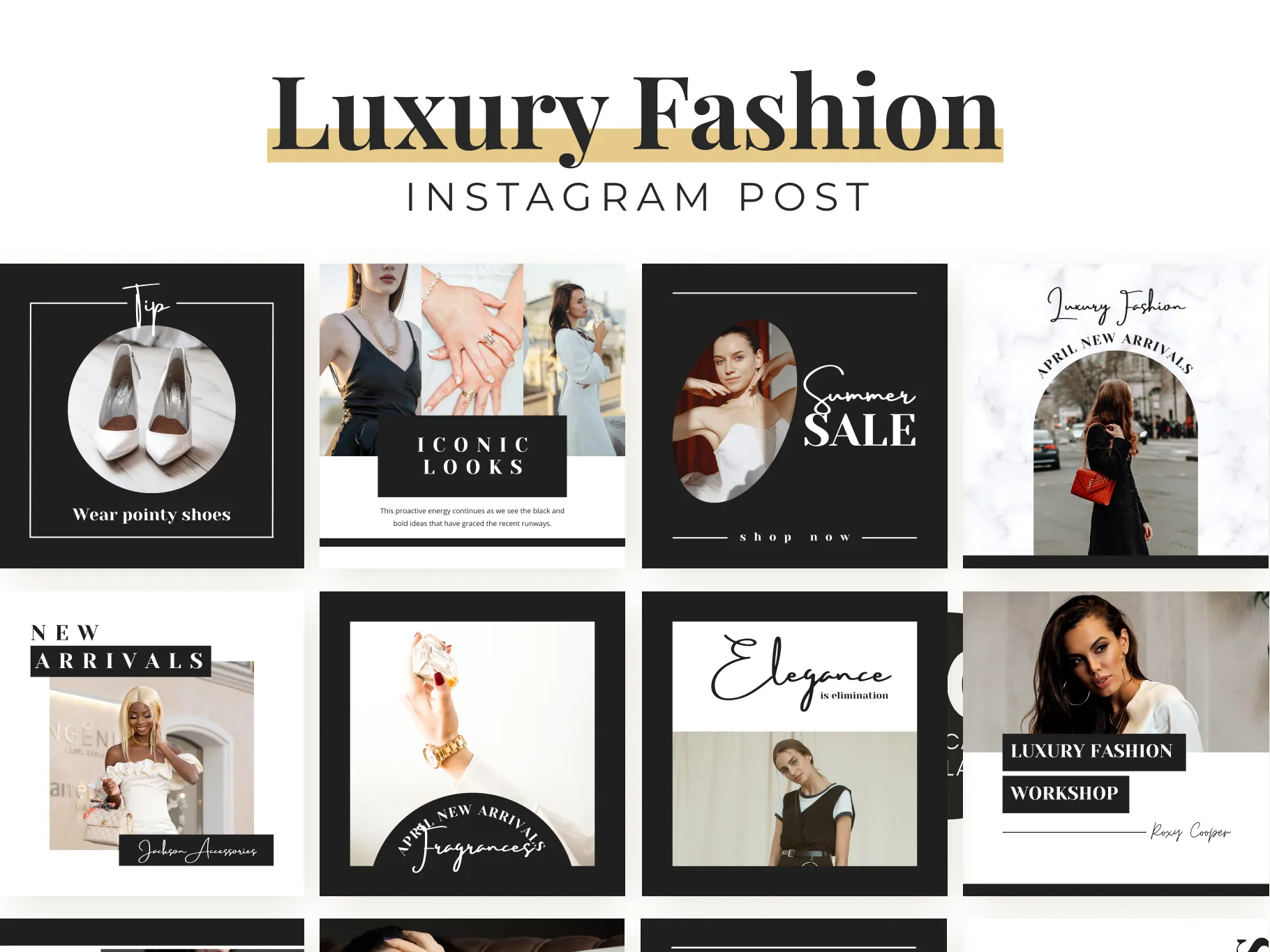 30 Luxury Fashion Instagram Post Canva Templates