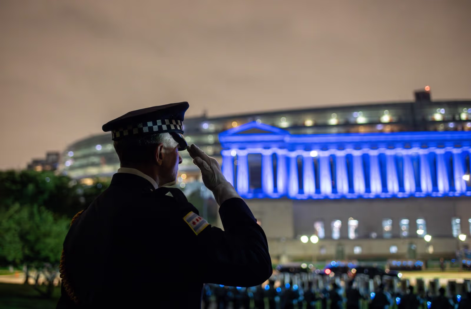 Chicago PD officer saluting
