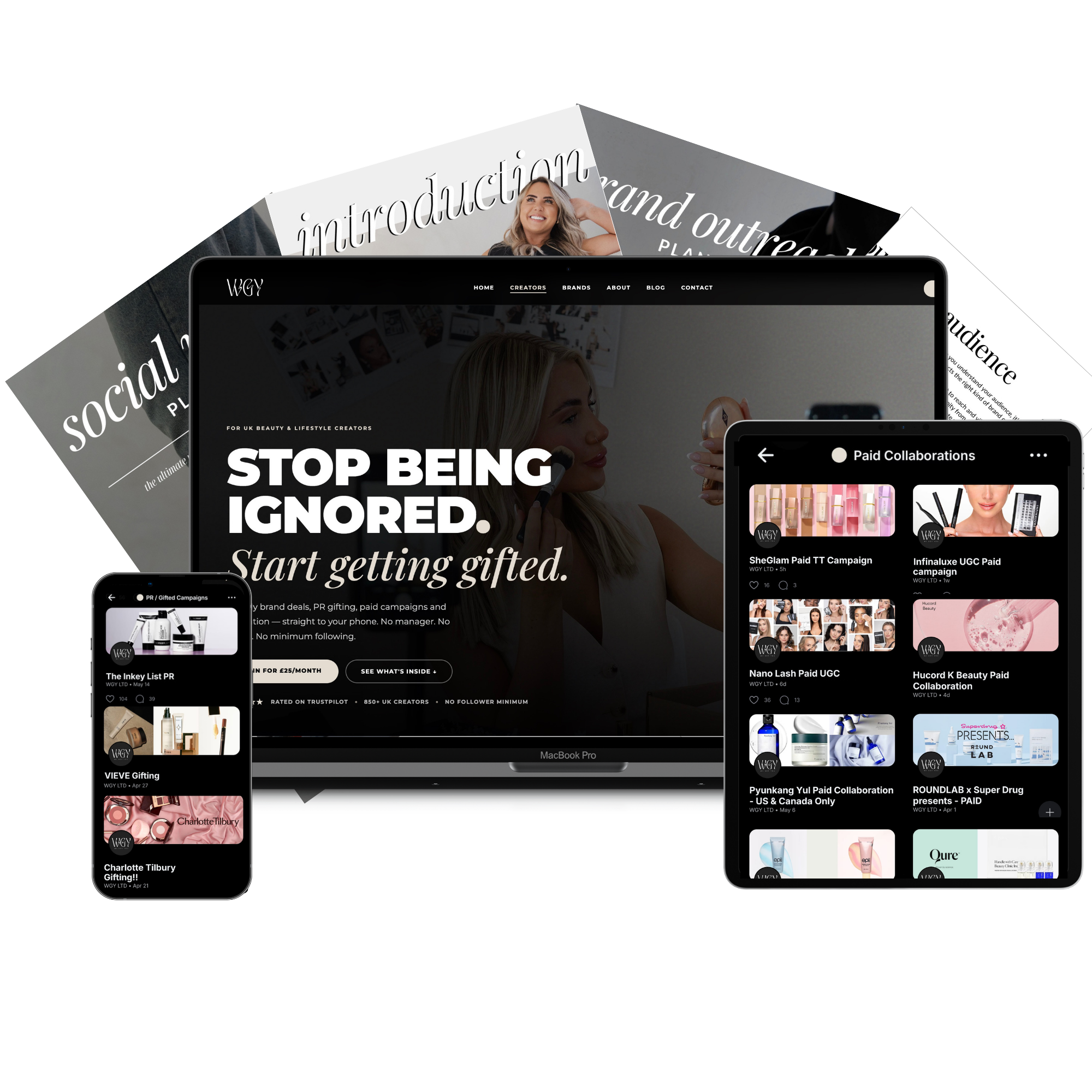 The WGY app on devices