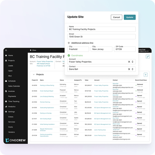 Construction CRM Software with Site & Project Tracking | OneCrew