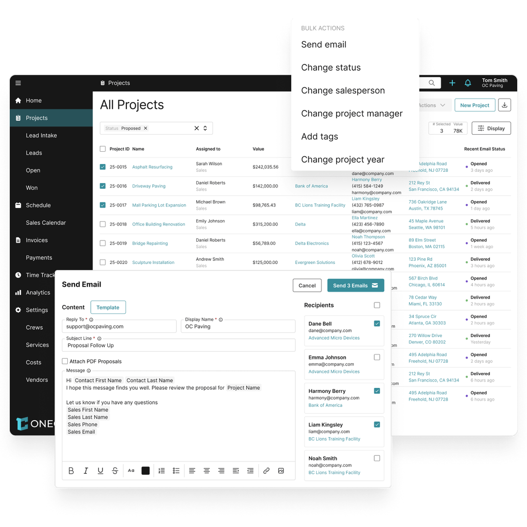 Construction CRM Software with Site & Project Tracking | OneCrew