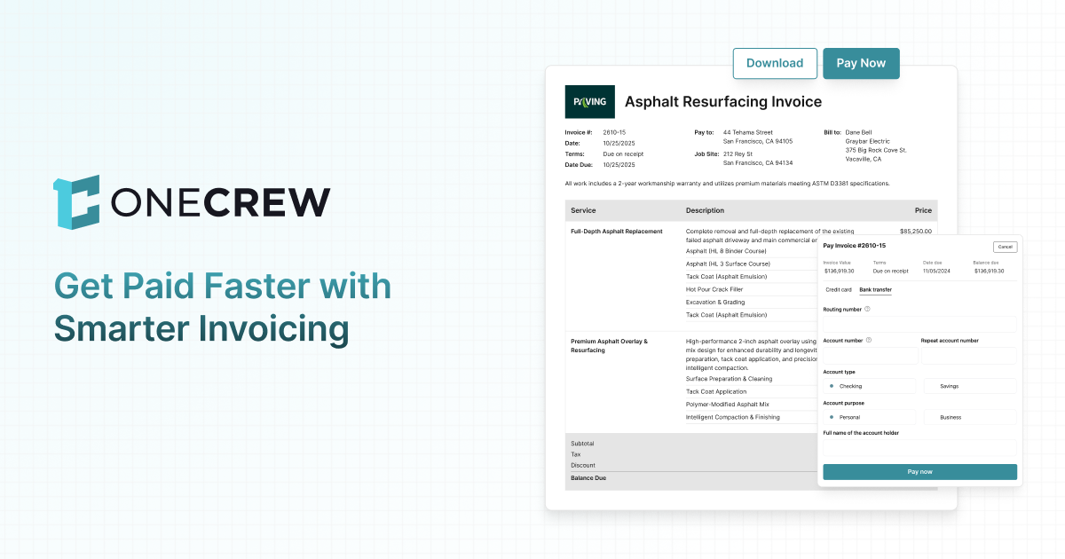 Construction Invoicing Software with Partial Billing | OneCrew