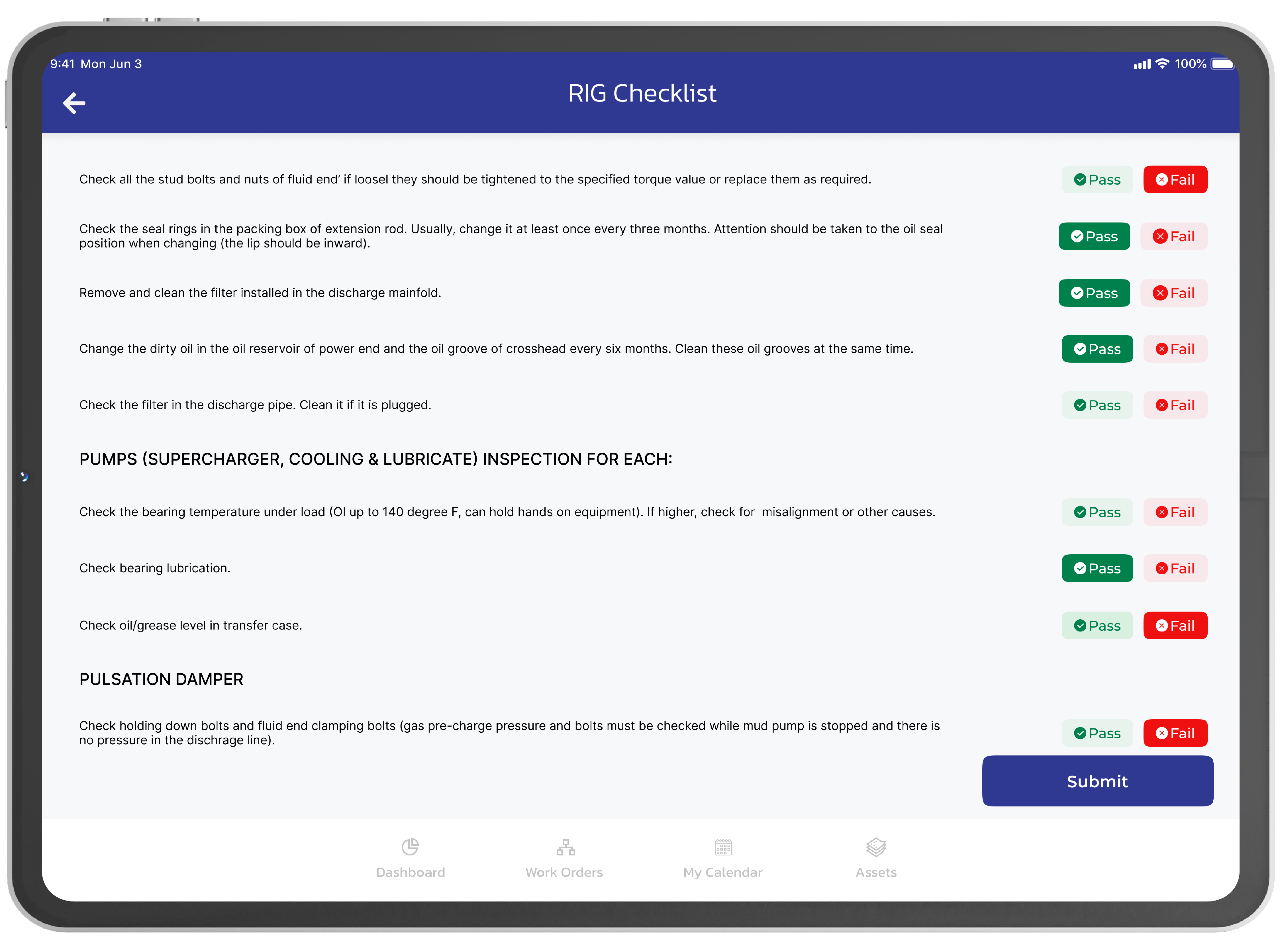 Digital forms, sop checklists