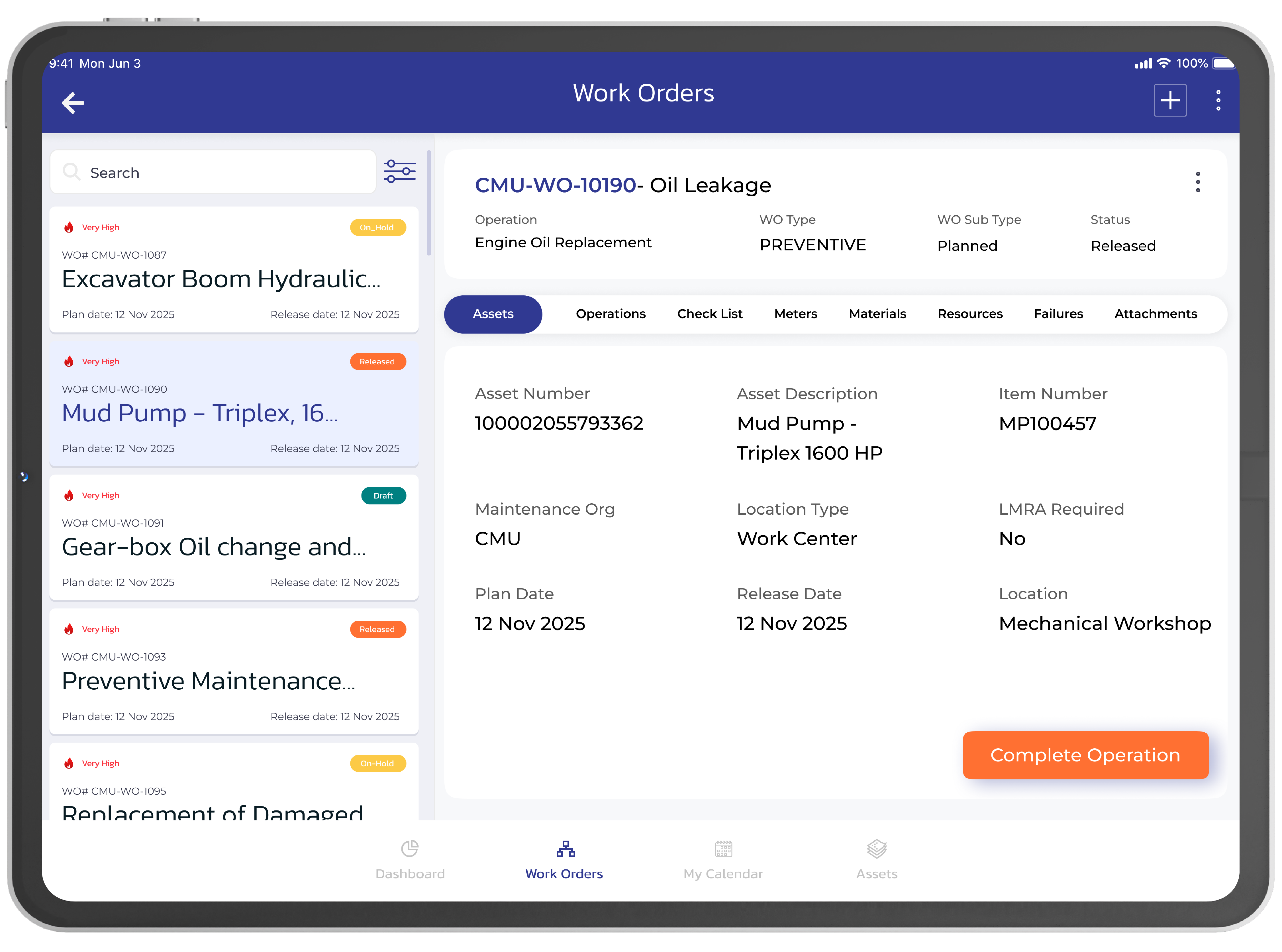 Comprehensive Workflows and work order execution