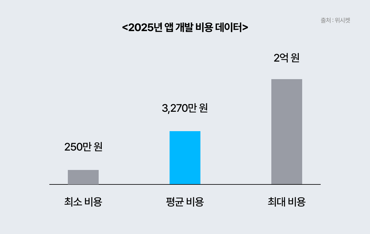 앱 개발 비용 데이터