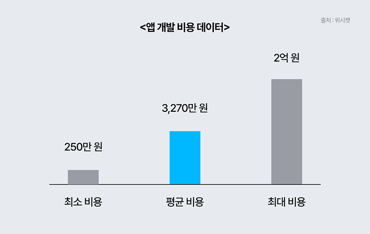 앱 개발 비용 범위 요약