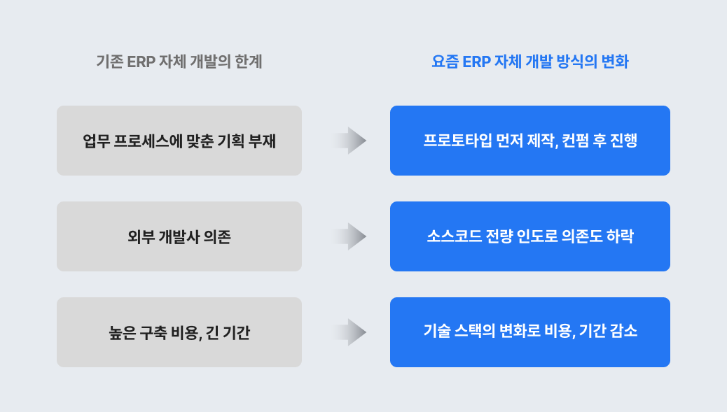 ERP 자체 개발의 한계와 최근 다시 각광 받는 이유