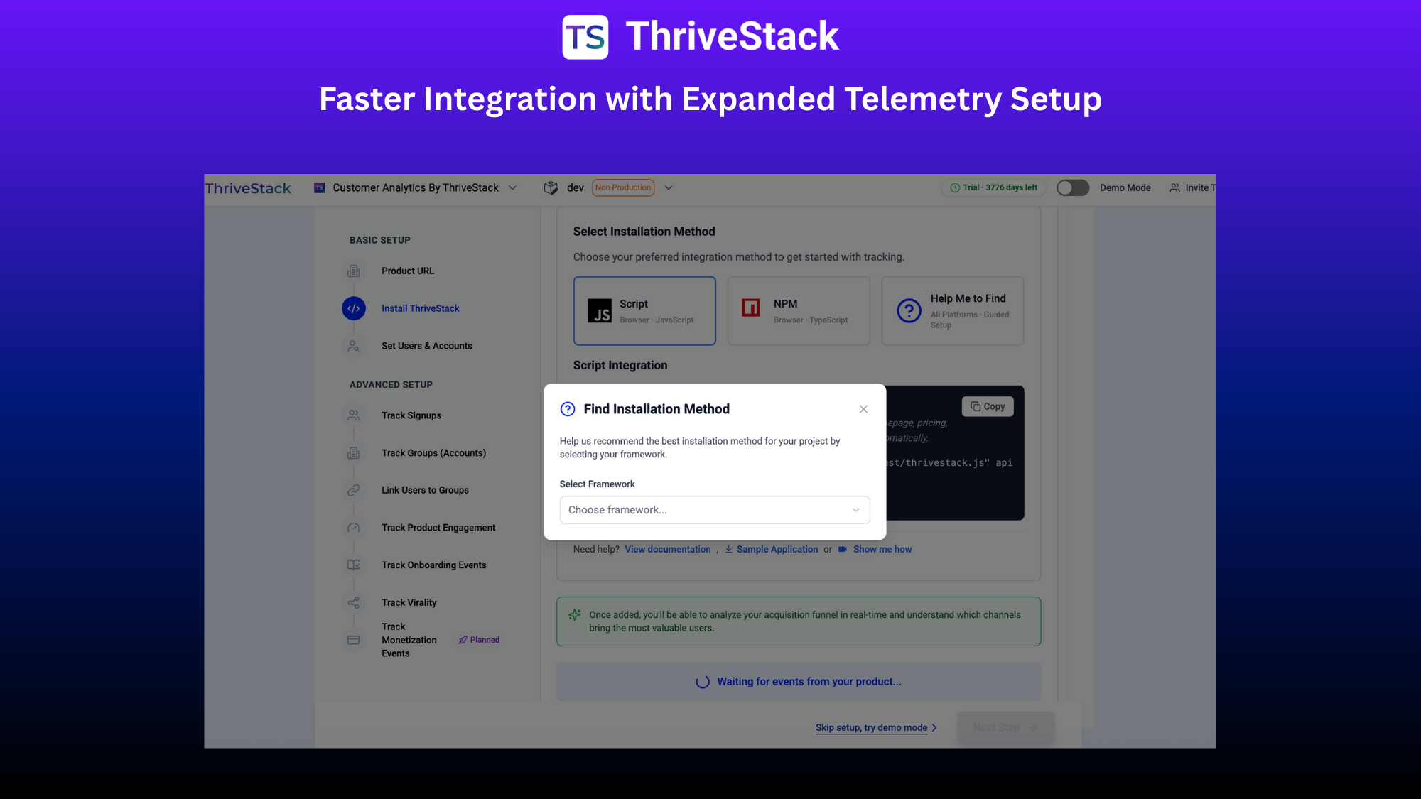 Expanded Product Telemetry Setup to Help SaaS Teams Accelerate Implementation Across Any Frontend Stack