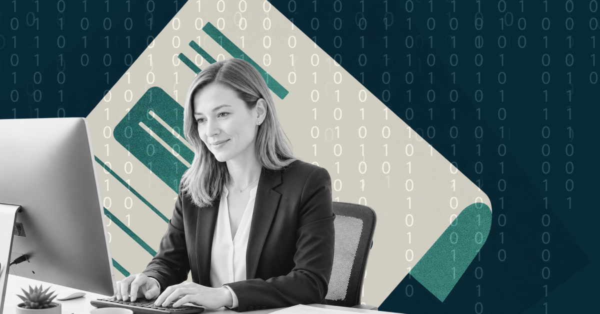 Finance professional working at a computer, representing invoice management software for Australian accounts payable