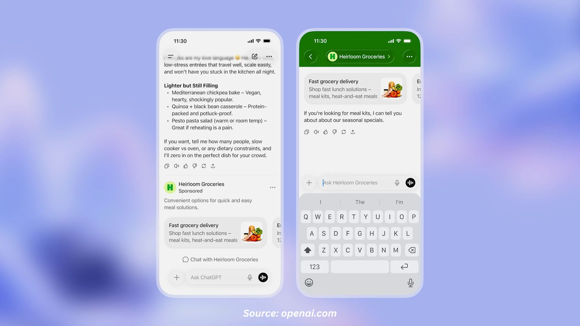 ChatGPT mobile conversation showing a sponsored ad impacting GA4 referral tracking