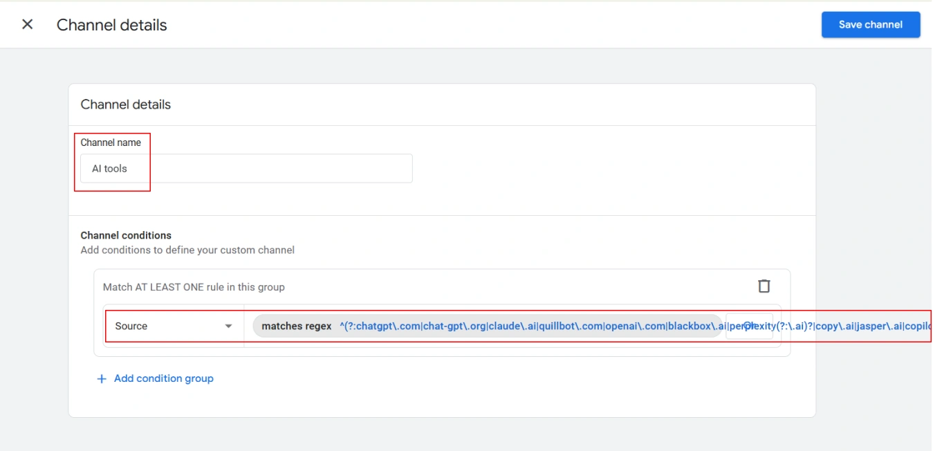 Add a Regex Filter to Catch AI Referrers