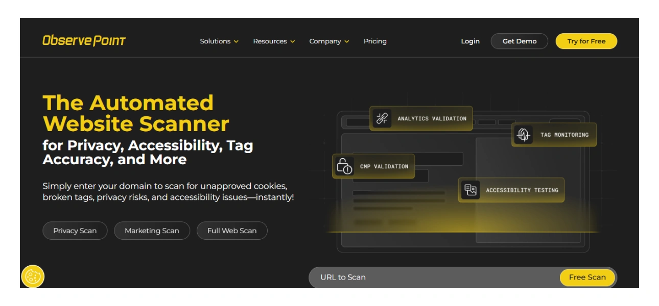 Observepoint: One of the best GA4 auditing tools