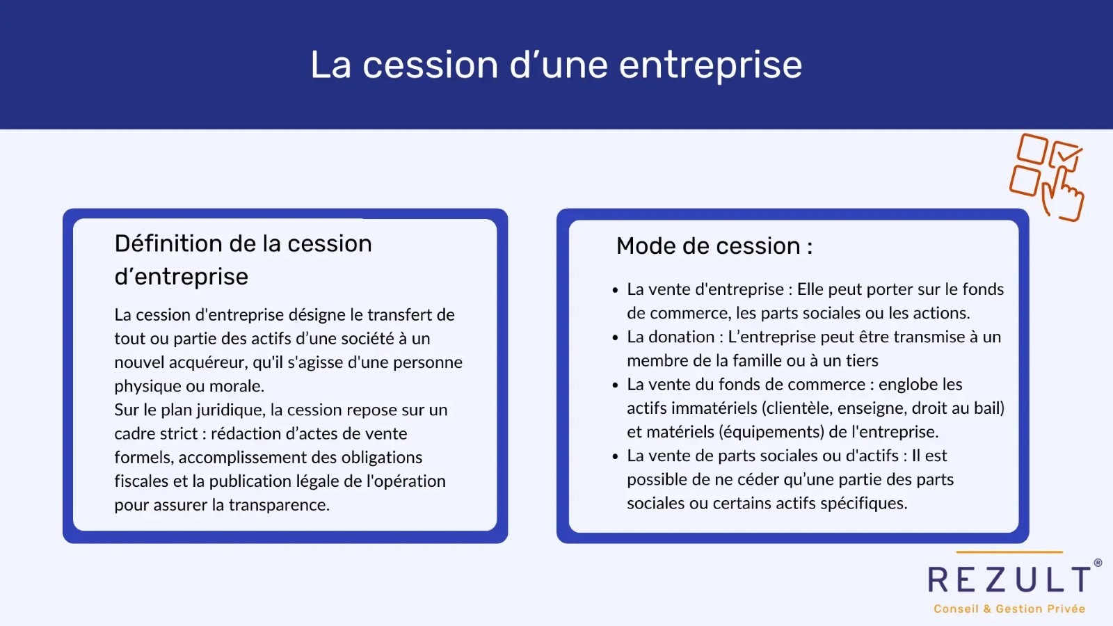 Définition cession entreprise
