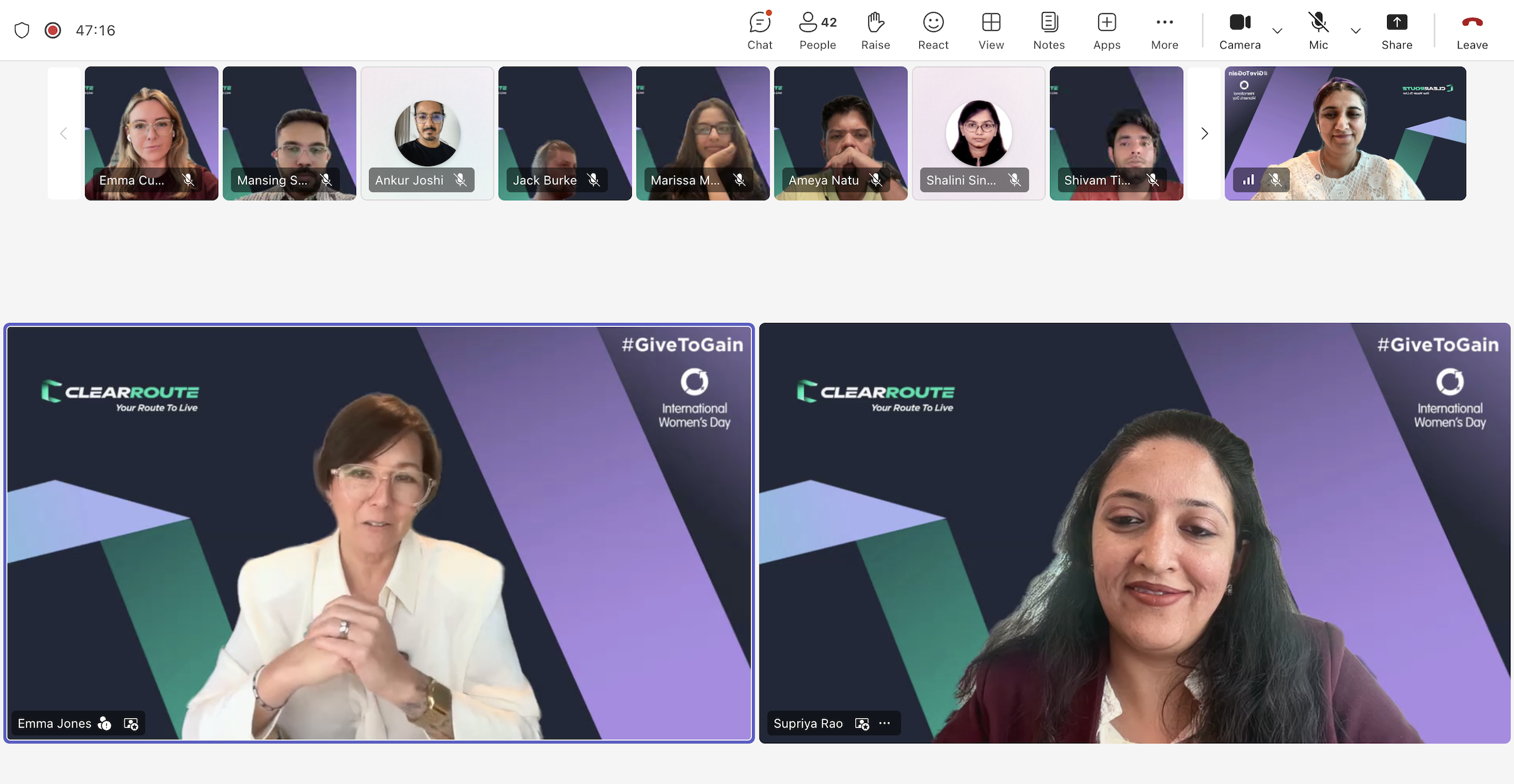 ClearRoute's Fireside chat with Supriya Rao and Emma Jones