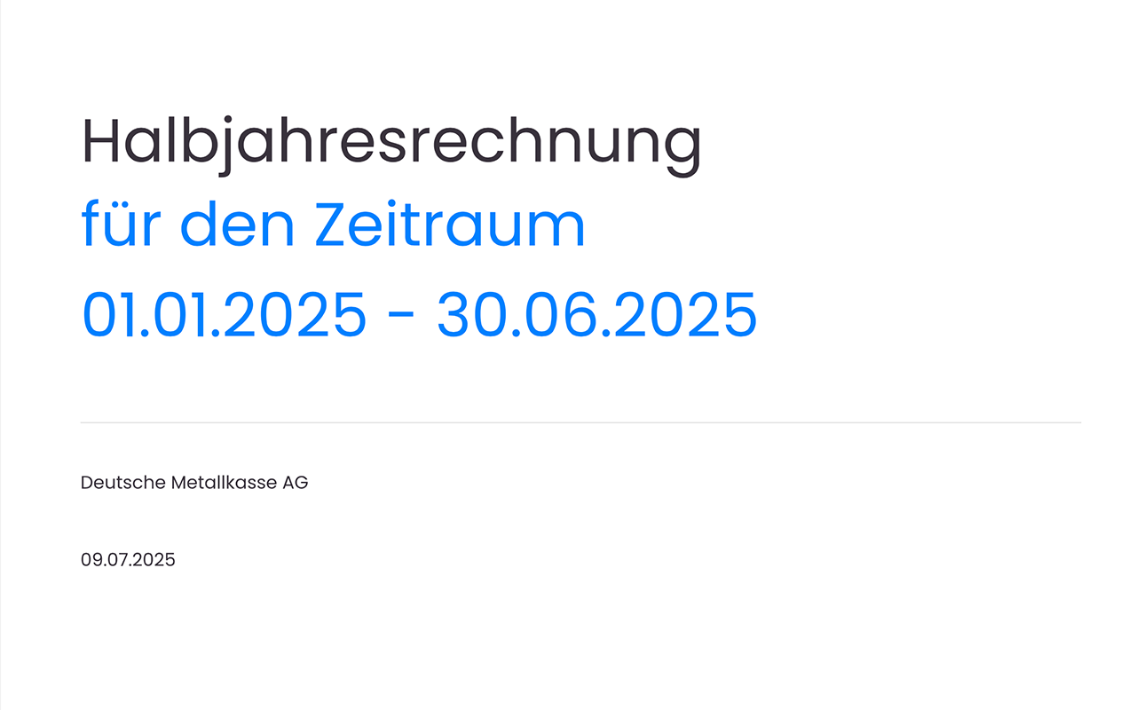Deutsche Metallkasse AG Bilanz und Gesamtergebnisrechnung zum 30.06.2025