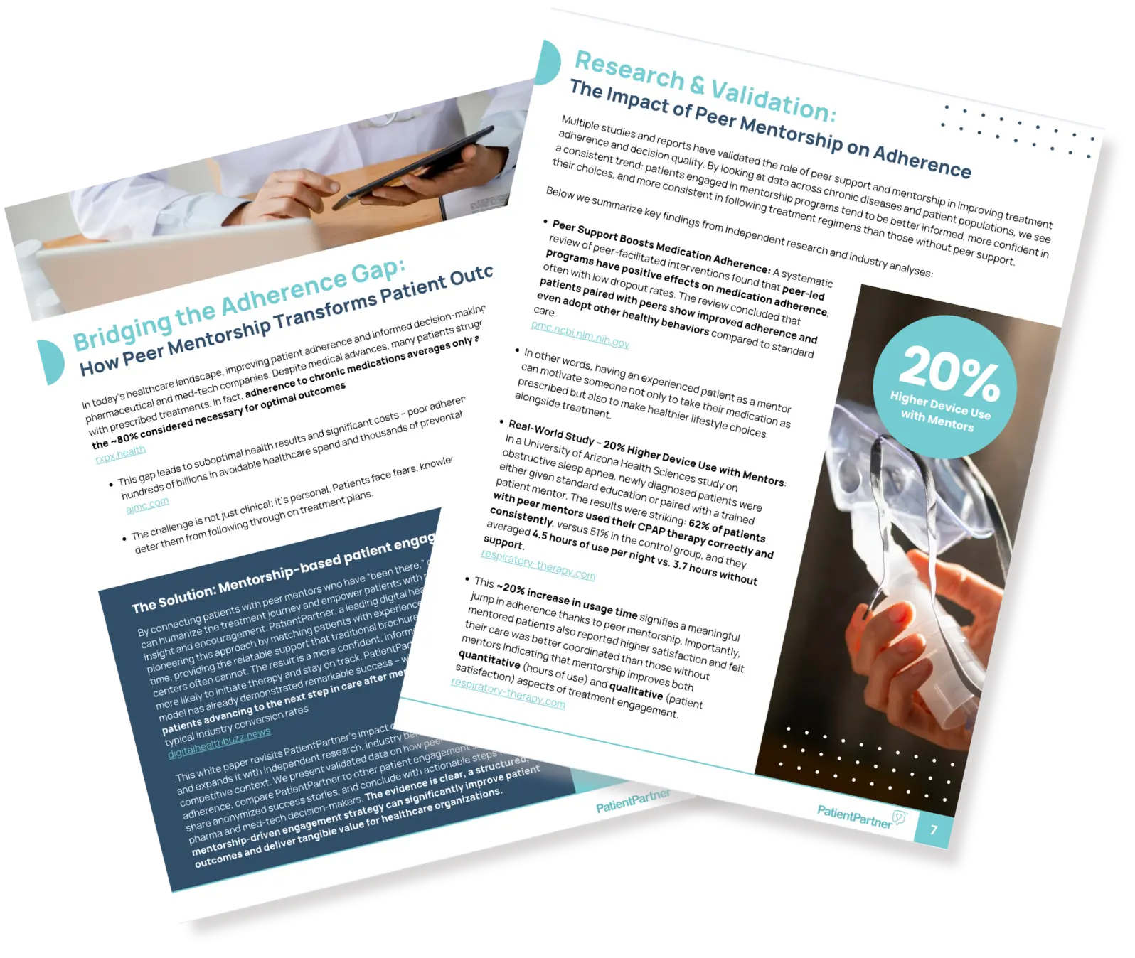 PatientPartner white paper on improving patient adherence through peer mentorship and engagement.  Let me know if you'd also like a meta description for use on landing pages or SEO snippets.