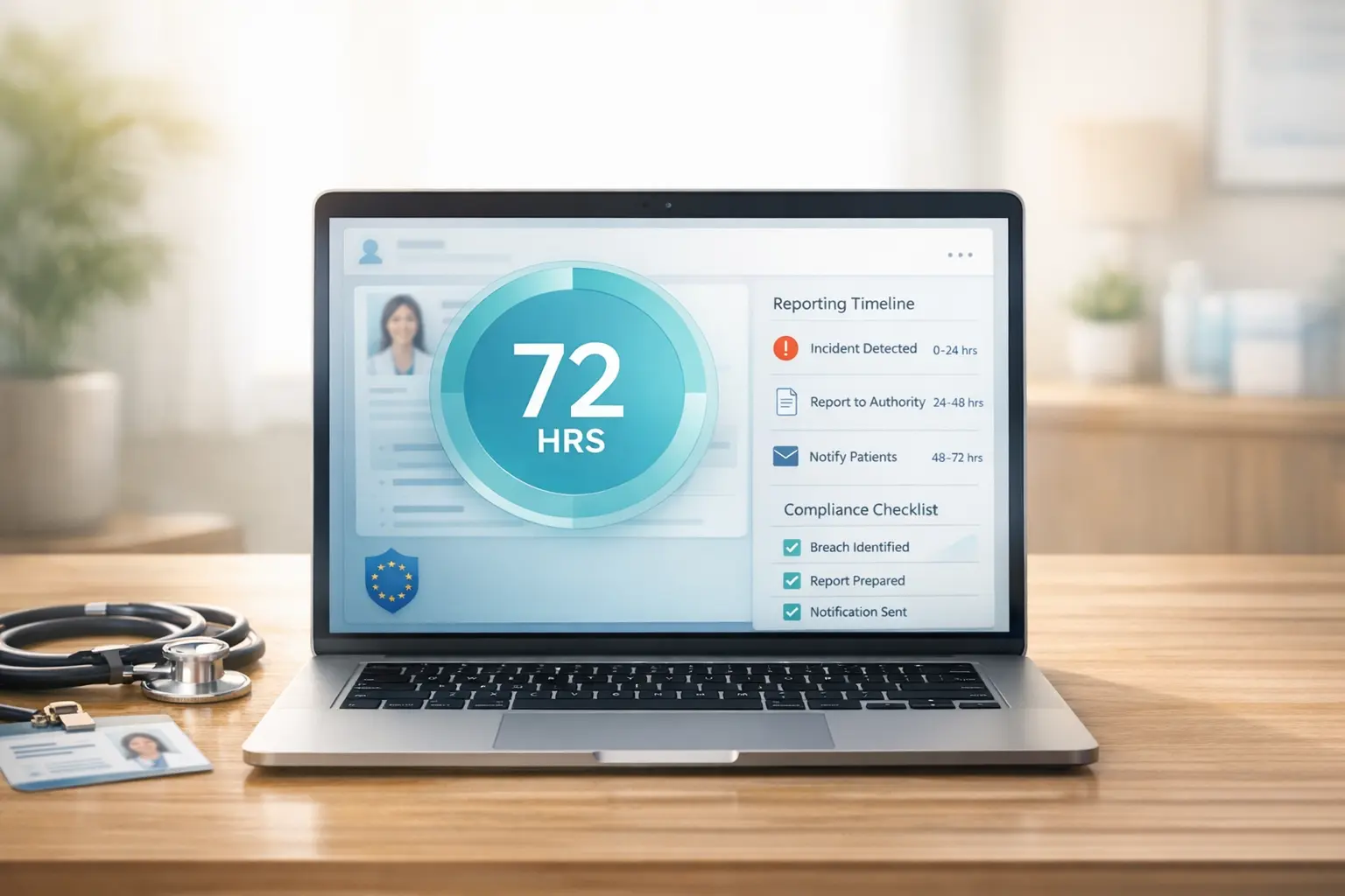Nurse using patient engagement software to support an older patient and caregiver with compassionate, HIPAA-compliant care.