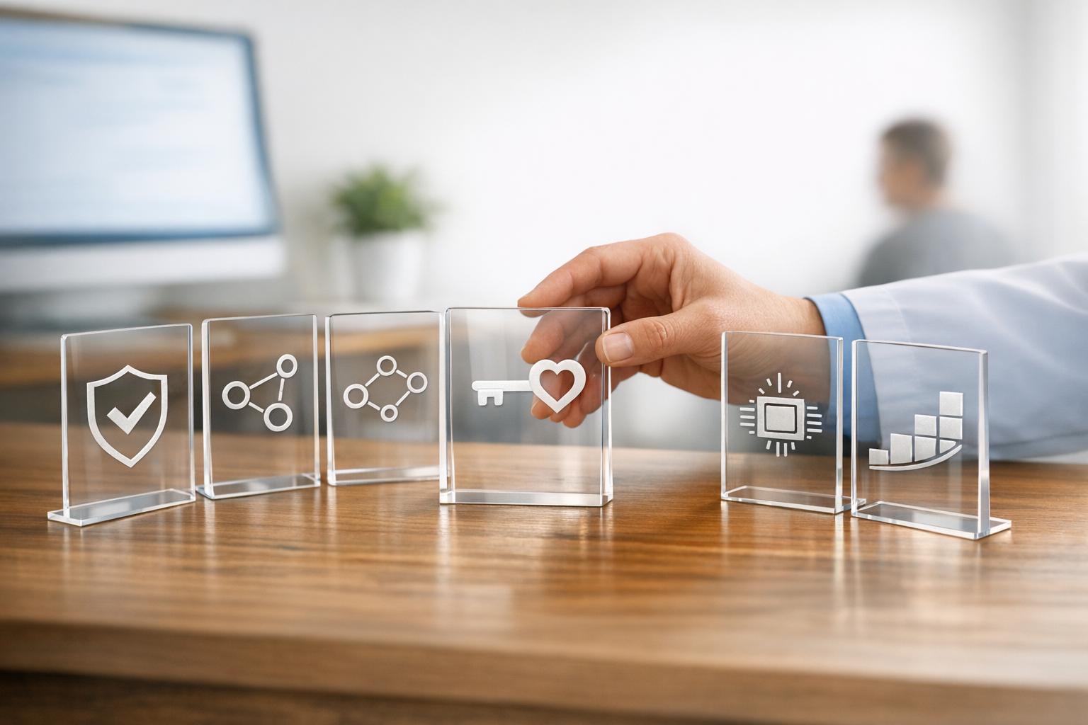 Nurse using patient engagement software to support an older patient and caregiver with compassionate, HIPAA-compliant care.