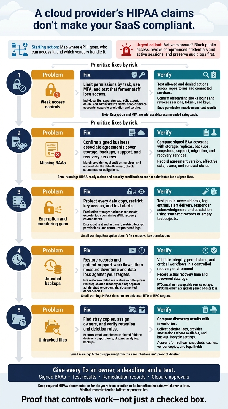 HIPAA Cloud Storage: 5 Problems, Fixes, and Tests