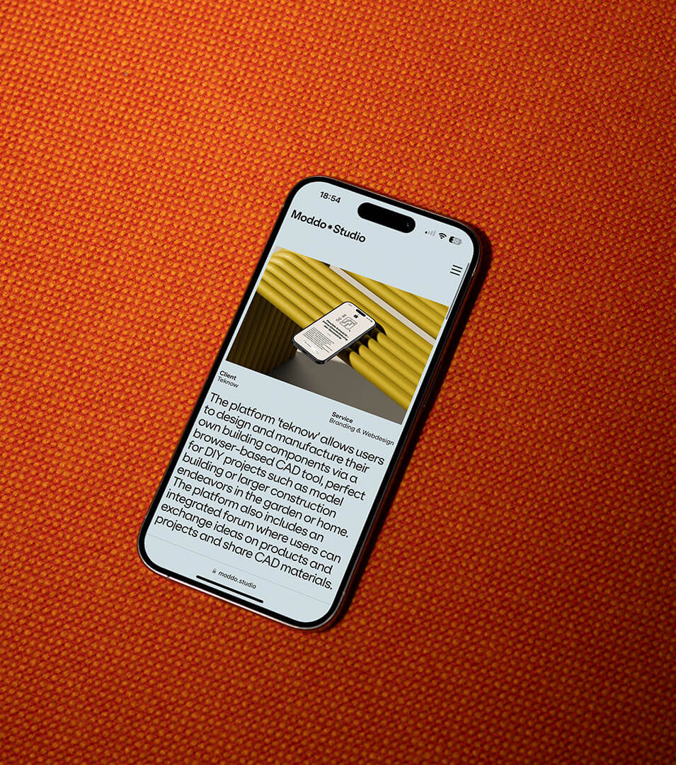A phone showing the mobile website of the client.