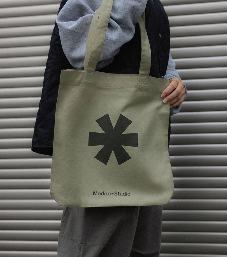 A tote bag showcasing the design.