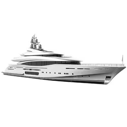 Luxury motor yacht with multiple decks and modern lines