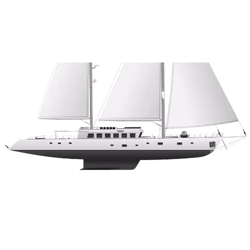 Traditional gulet sailing yacht with twin masts and spacious deck