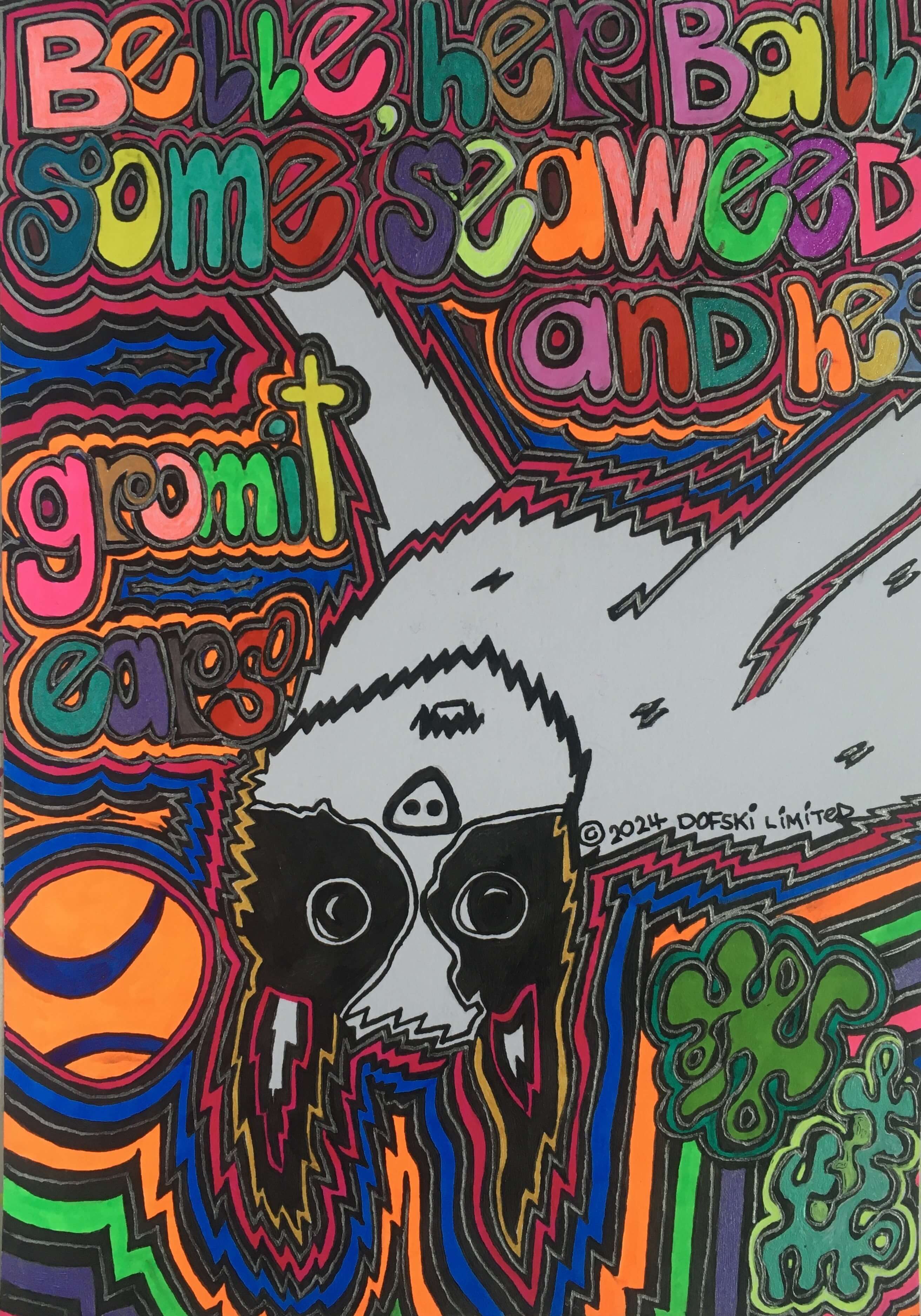 Belle, her Ball, some Seaweed and her Gromit Ears