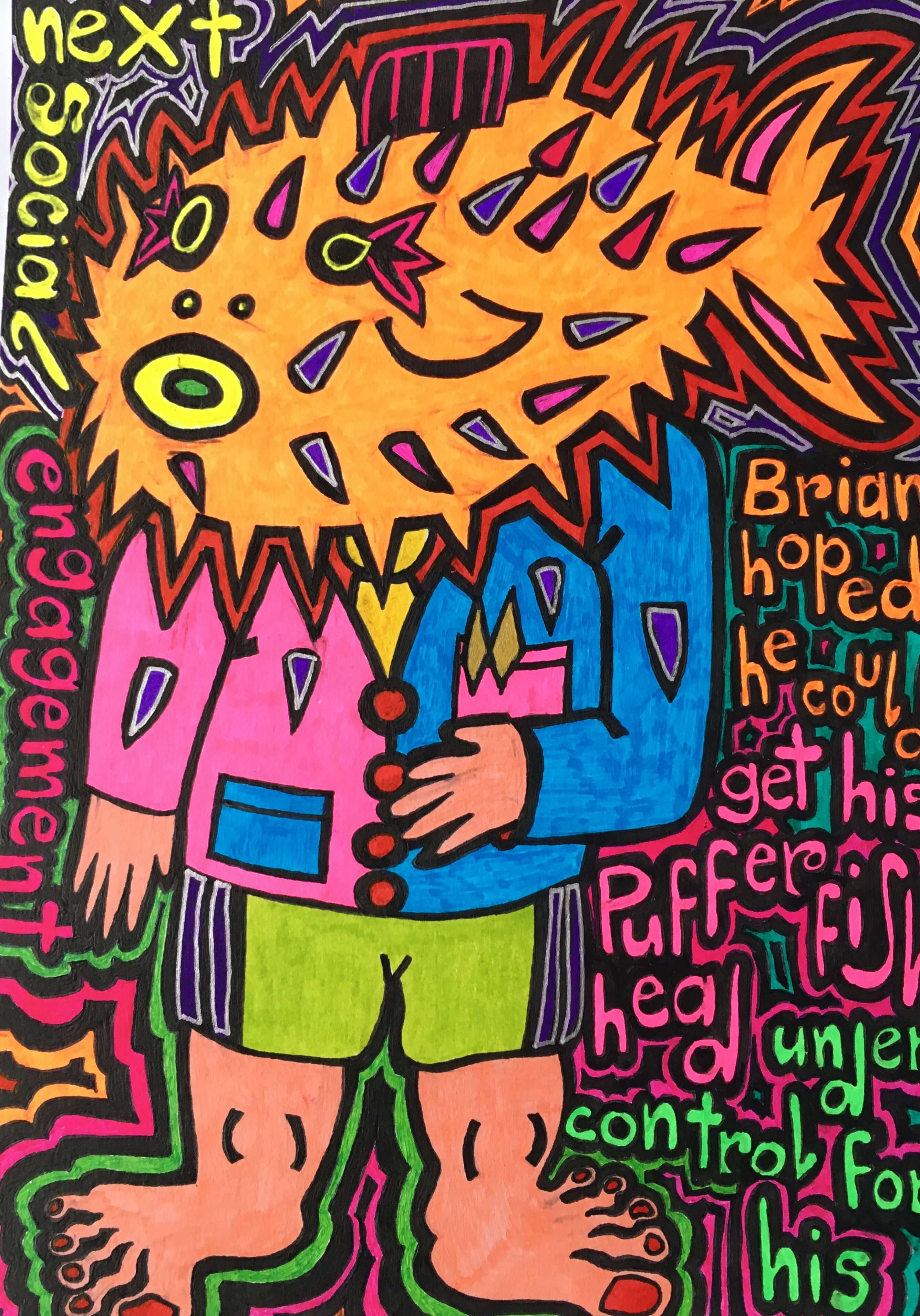 Brian Hoped He Could get his Pufferfish Head Under Control for this Next Social Engagement
