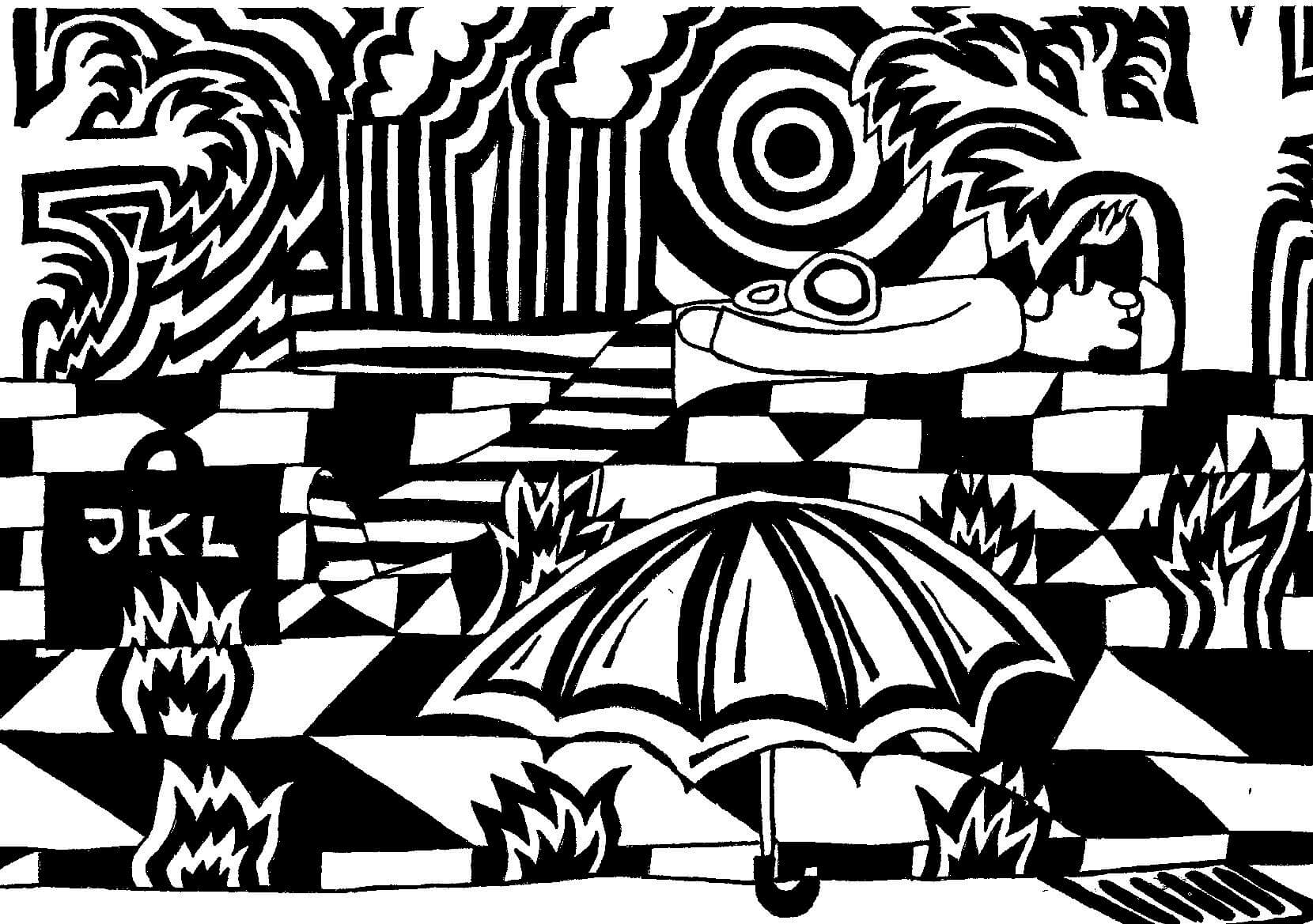 Man Lieing on a Wall  (after L S Lowry)