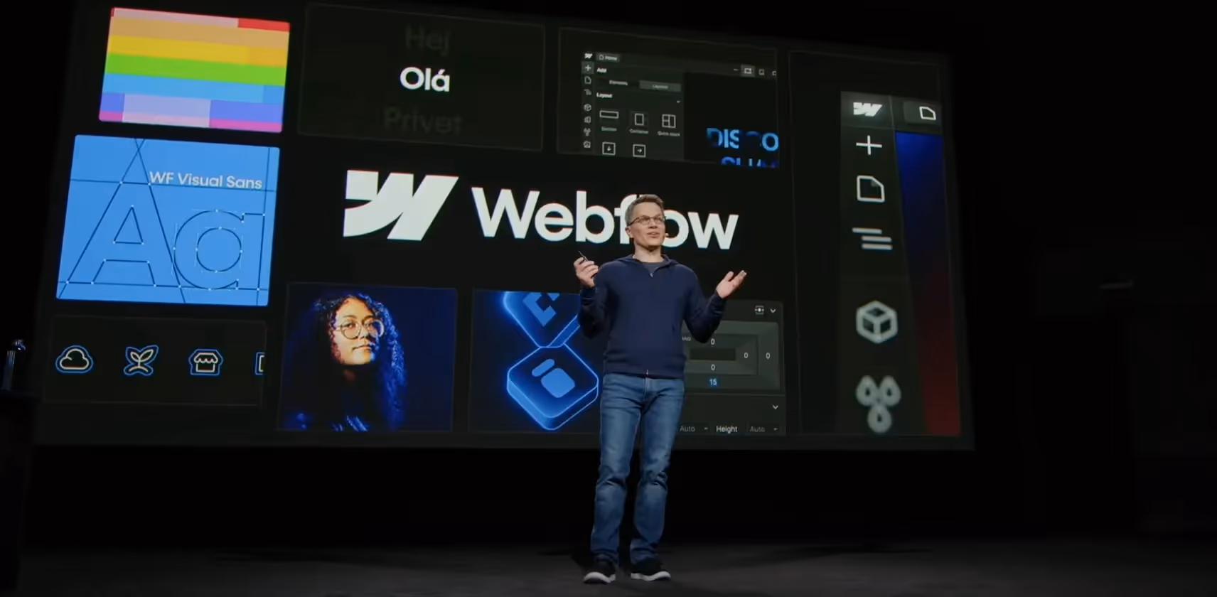 CEO'en for Webflow på scenen ved Webflow 2023-konferencen