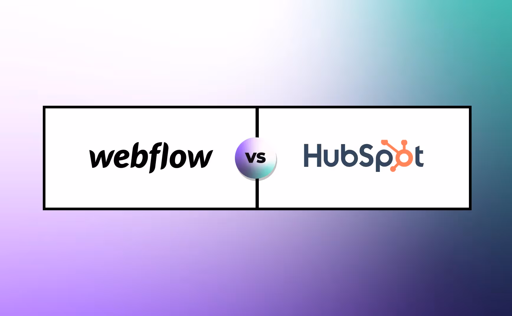 Webflow vs hubspot graphic with the companies' logos