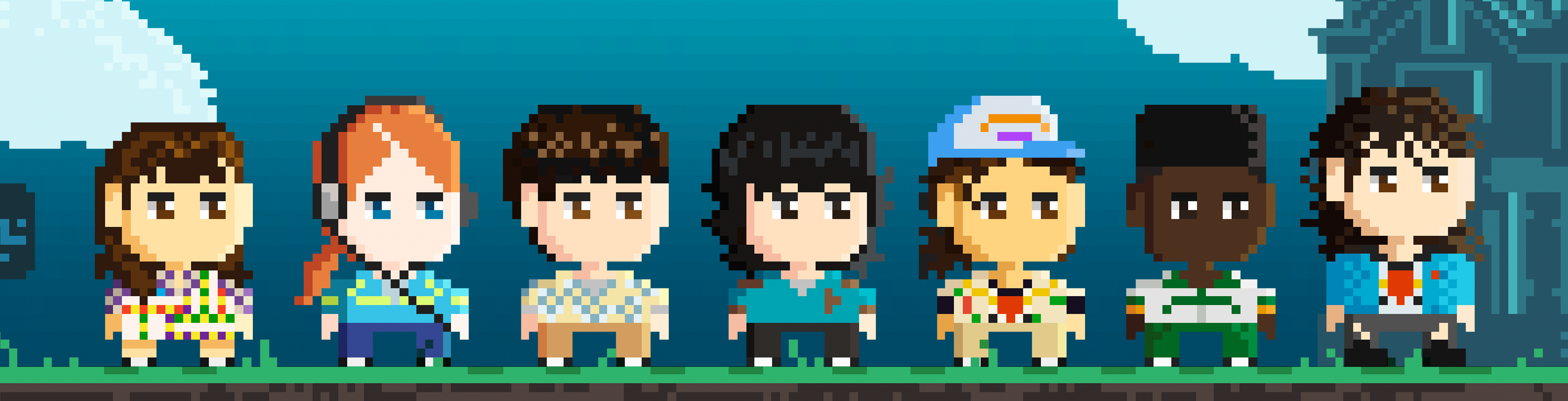 Stranger Things Pixel Art Characters