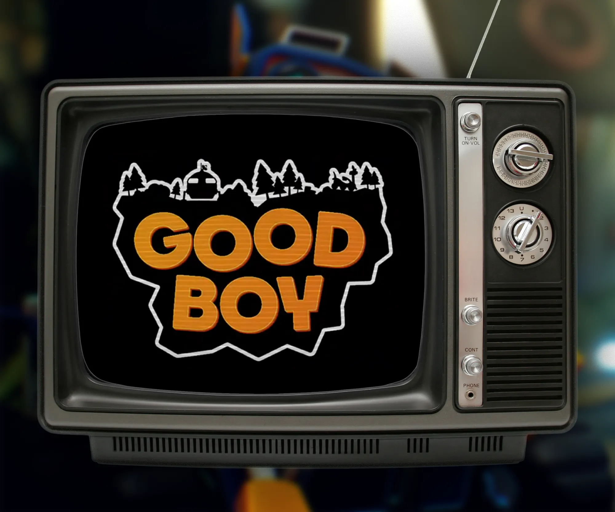Good Boy Logo on CRT TV