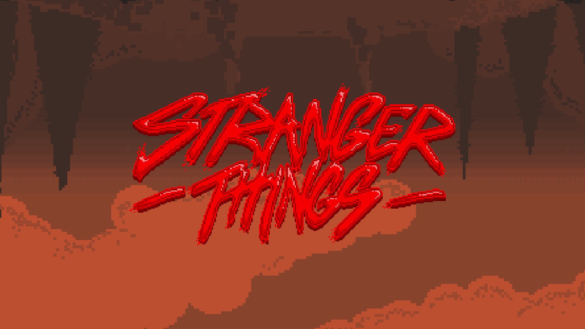 Stranger Things cover image featuring a pixel art logo