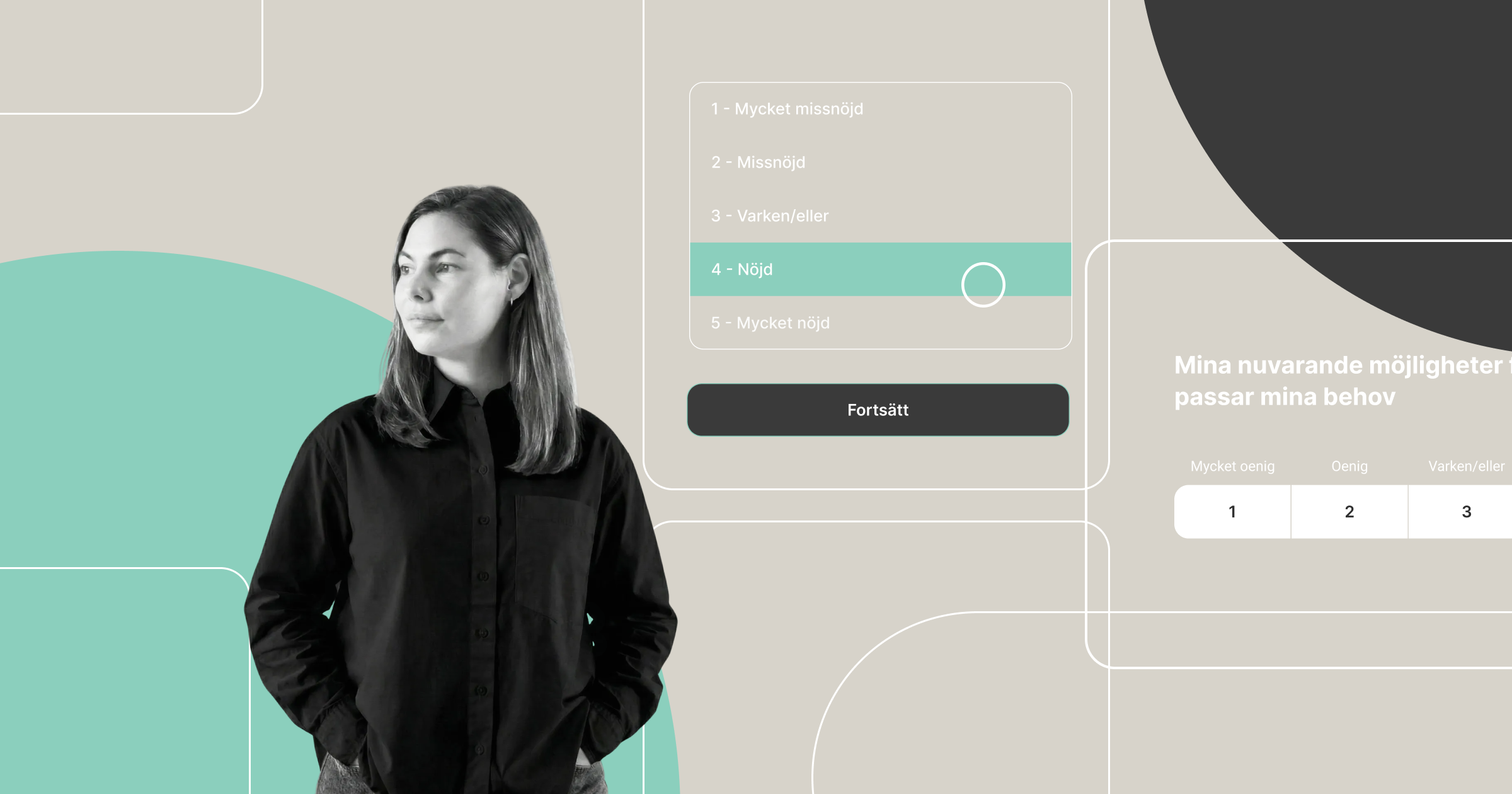 En anställd svarar på en enkät om att arbeta hemifrån via ett digitalt frågeformulär — en illustration av pågående välfärdsundersökningar och feedback från anställda.