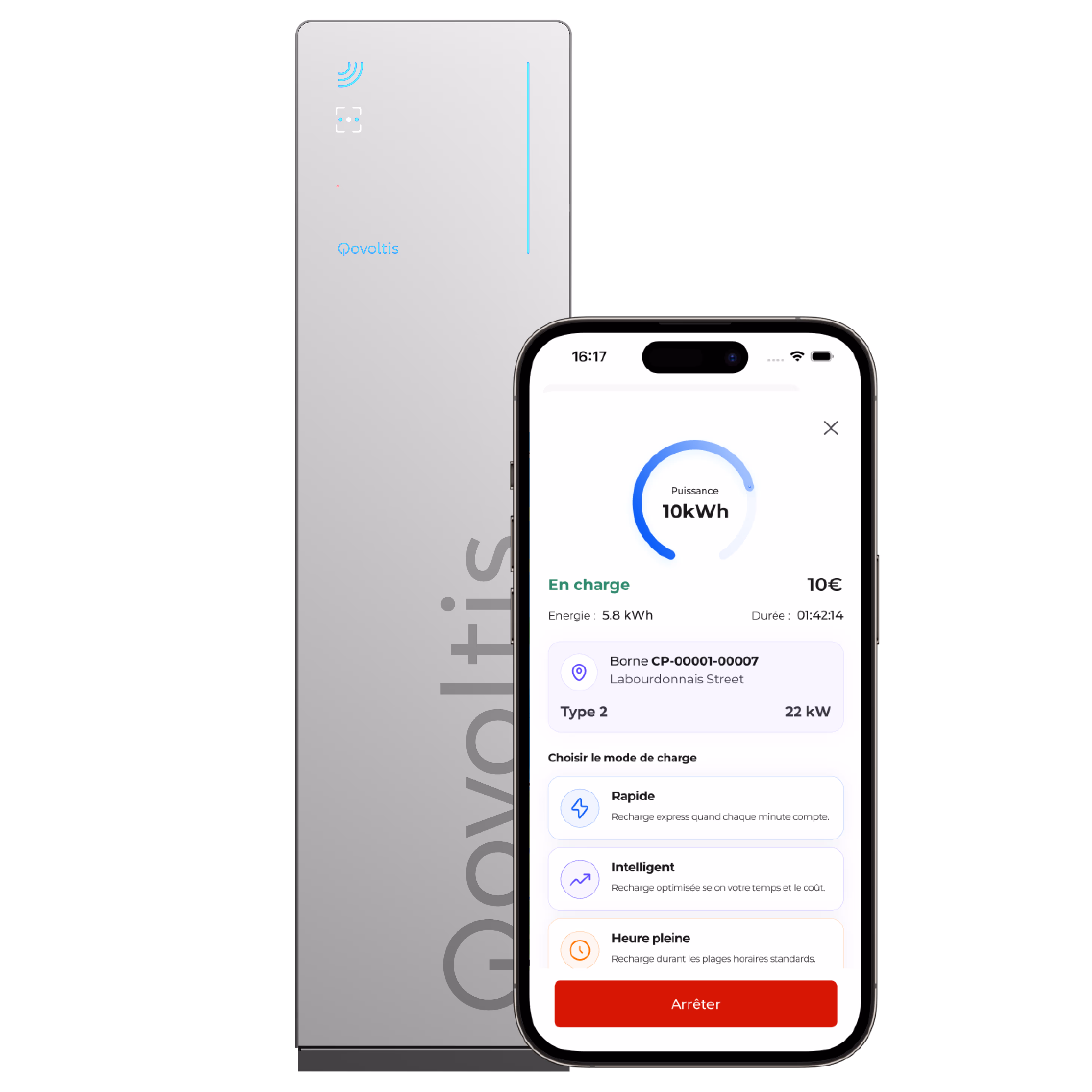 La Qobox T et l'application Qovoltis