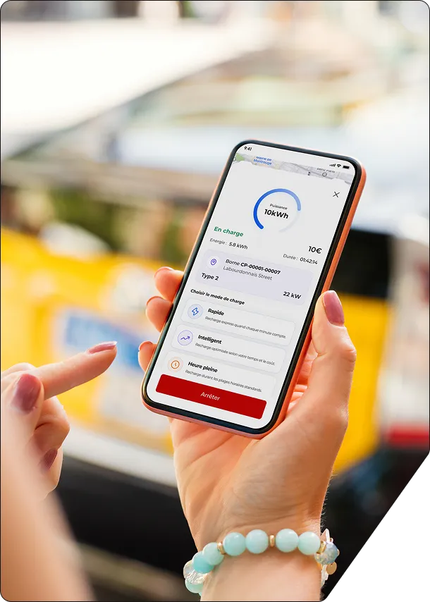 Application Qovoltis recharge intelligente paramètres
