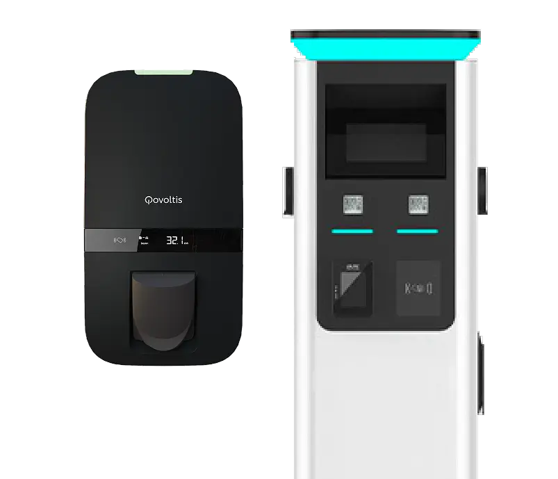 Bornes de recharge Qovoltis pour hôtels : Qobox P et Qobox E
