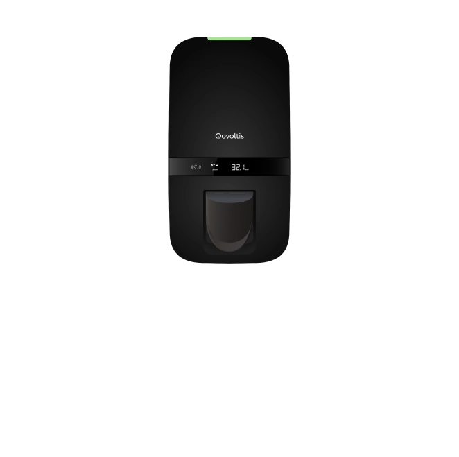 Borne de recharge murale intelligente Qobox P pour flotte et parking d'entreprise