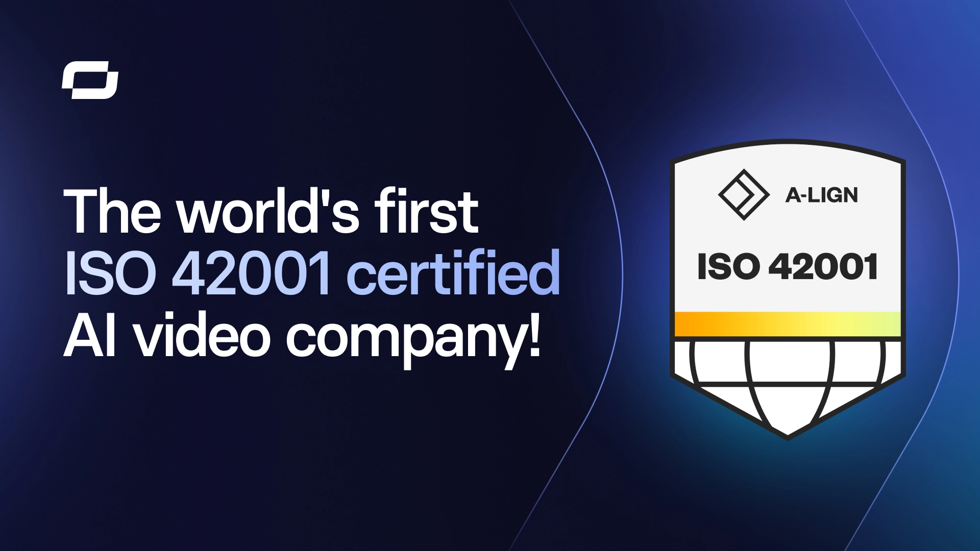 ISO 42001 compliant AI video company